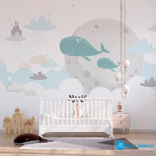 Load image into Gallery viewer, Whales Whispers - Kids Wallpaper walldisplay wallpaper-dubai
