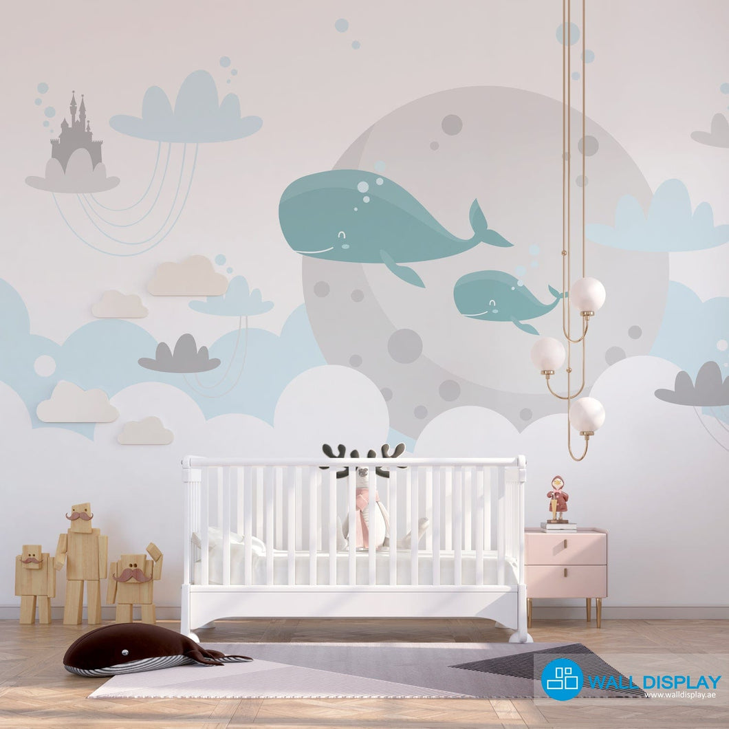 Whales Whispers - Kids Wallpaper walldisplay wallpaper-dubai