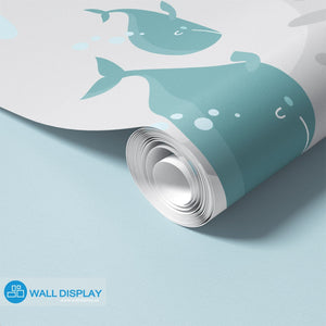 Whales Whispers - Kids Wallpaper walldisplay wallpaper-dubai
