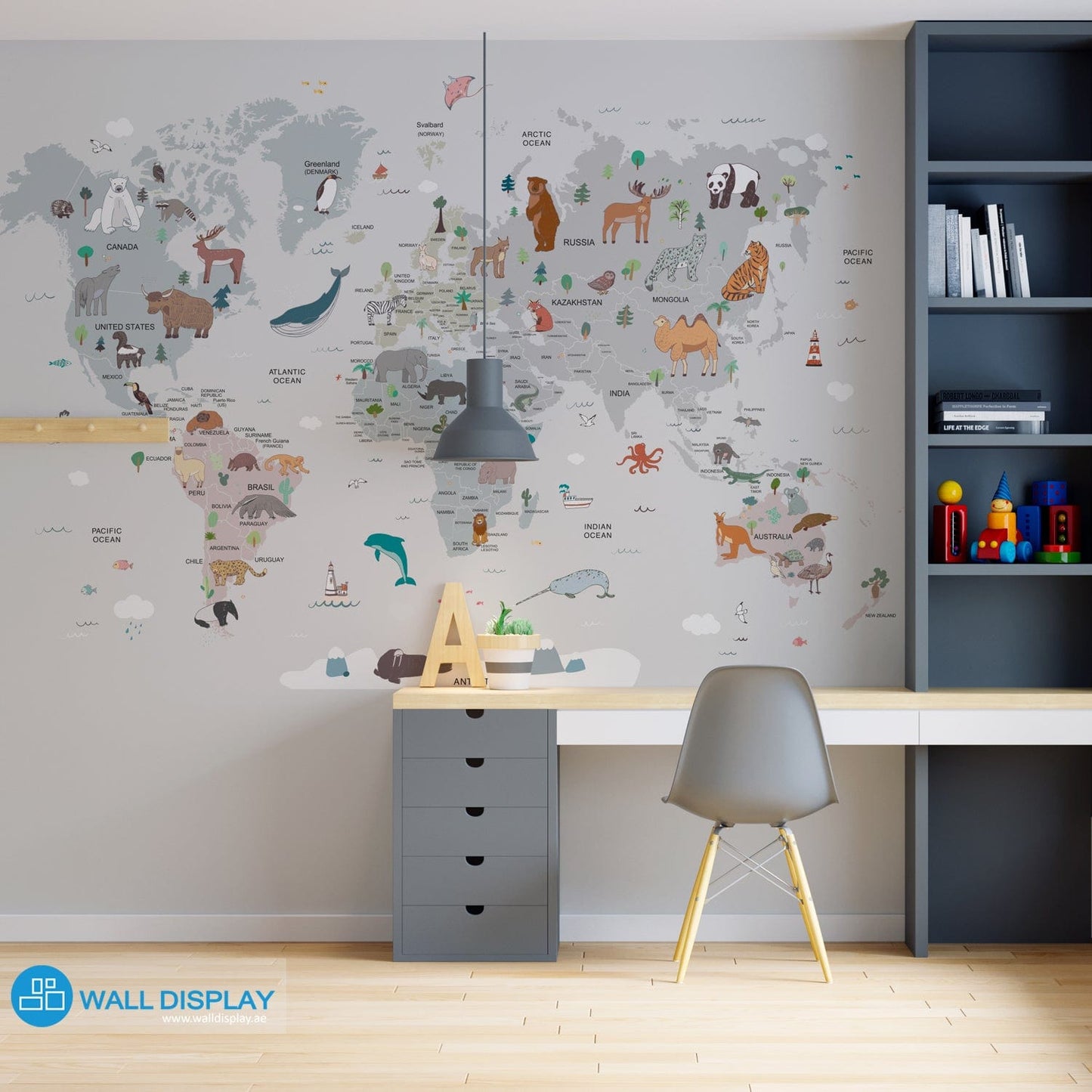 World Explorer Map - Kids Wallpaper walldisplay wallpaper-dubai