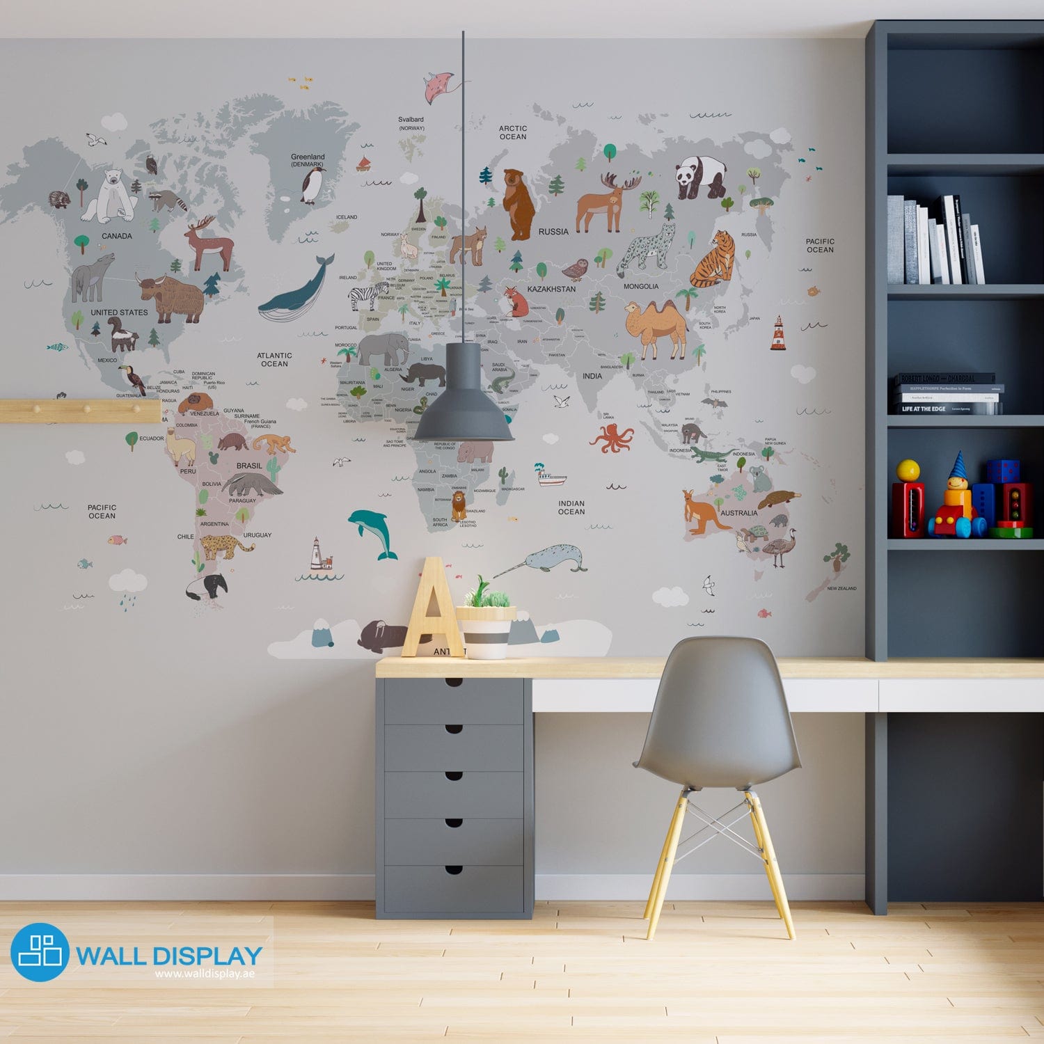 World Explorer Map - Kids Wallpaper walldisplay wallpaper-dubai