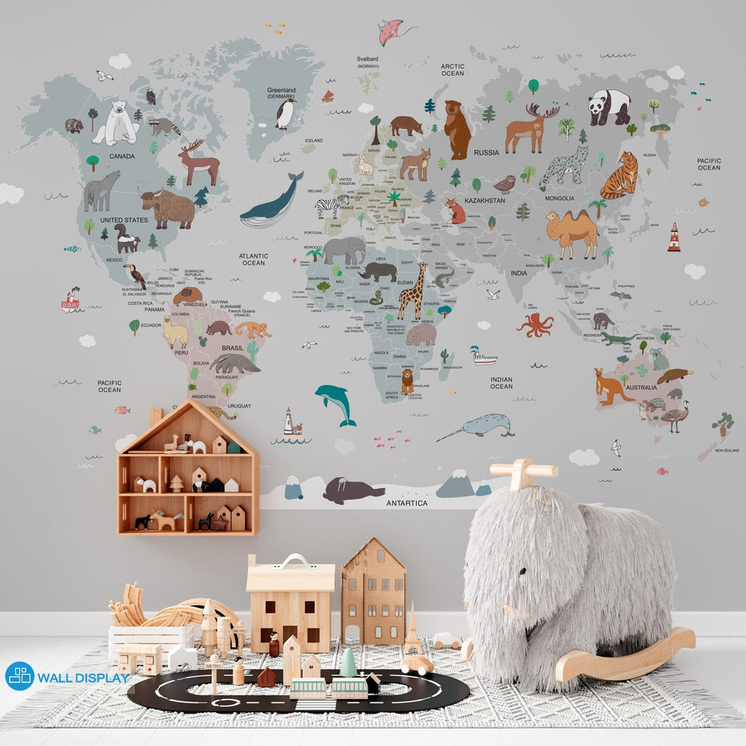 World Explorer Map - Kids Wallpaper walldisplay wallpaper-dubai