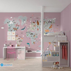 World Explorer Map - Kids Wallpaper walldisplay wallpaper-dubai
