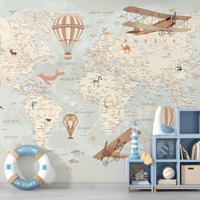 Load image into Gallery viewer, World Map II - Kids Wallpaper walldisplay wallpaper-dubai
