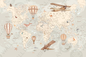World Map II - Kids Wallpaper walldisplay wallpaper-dubai