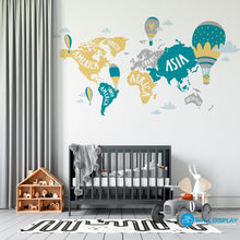 Load image into Gallery viewer, World Map III - Kids Wallpaper walldisplay wallpaper-dubai
