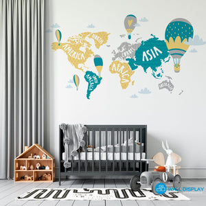 World Map III - Kids Wallpaper walldisplay wallpaper-dubai