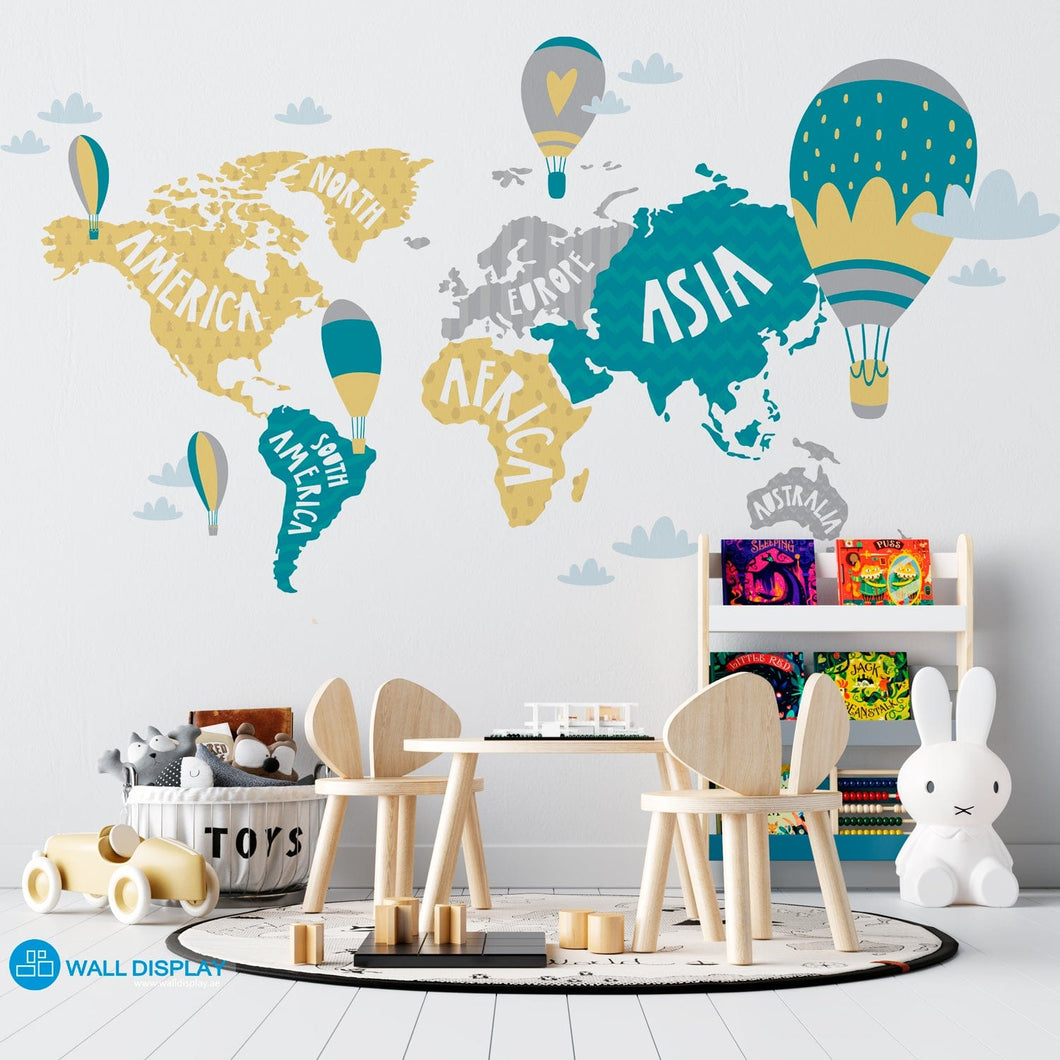 World Map III - Kids Wallpaper walldisplay wallpaper-dubai