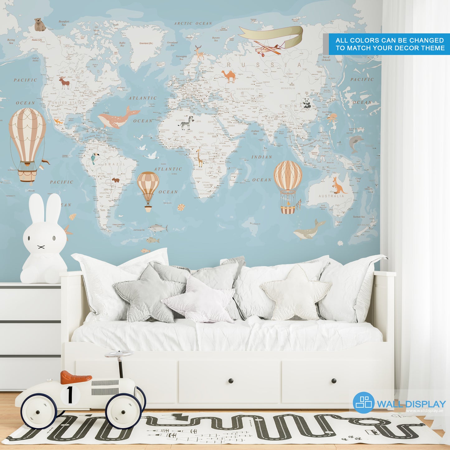 World Map II - Kids Wallpaper walldisplay wallpaper-dubai
