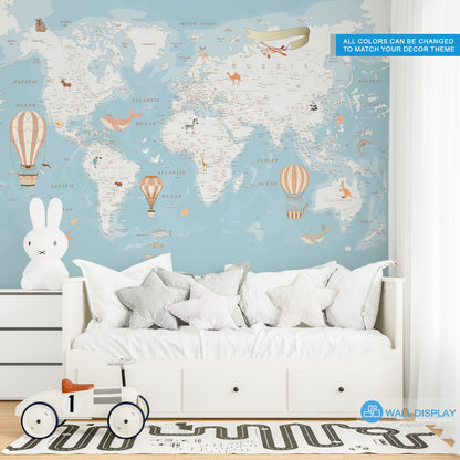 World Map II - Kids Wallpaper walldisplay wallpaper-dubai