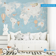 Load image into Gallery viewer, World Map II - Kids Wallpaper walldisplay wallpaper-dubai
