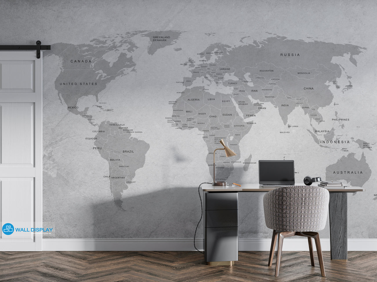 Vintage World Map wall mural in Dubai, Abu Dhabi and all UAE