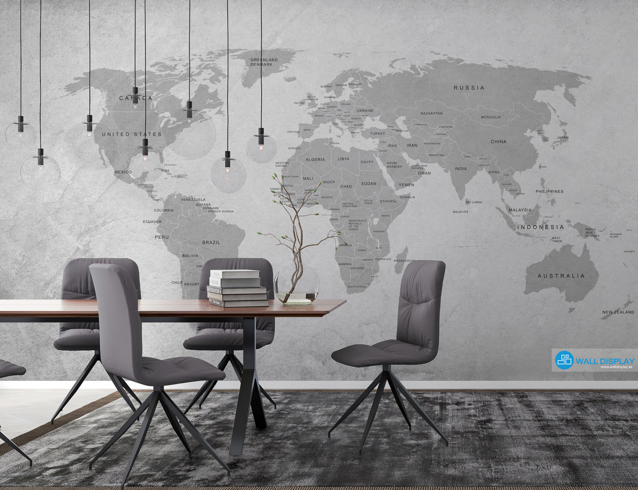 Vintage World Map wall mural in Dubai, Abu Dhabi and all UAE