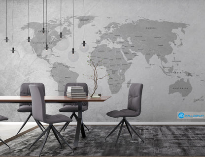 Vintage World Map wall mural in Dubai, Abu Dhabi and all UAE
