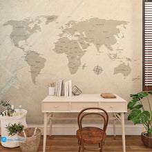 Load image into Gallery viewer, Vintage World Map wall mural in Dubai, Abu Dhabi and all UAE
