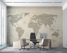 Load image into Gallery viewer, Vintage World Map wall mural in Dubai, Abu Dhabi and all UAE
