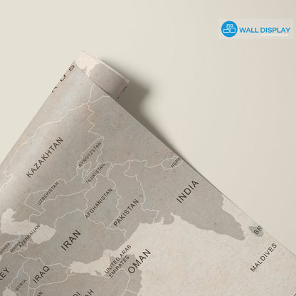 Vintage World Map wall mural in Dubai, Abu Dhabi and all UAE